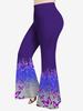 Rosegal Plus Size Butterfly Ombre 3D Sparkling Sequin Print Flare Pants