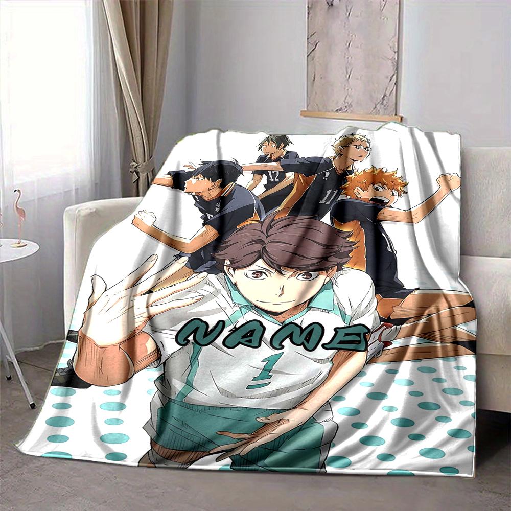 Custom 1pc Haikyuu!! Team Spirit Blanket, Soft And Comfortable Blanket, Casual Warm, Camping Travel Blanket, Birthday Gift Q91286