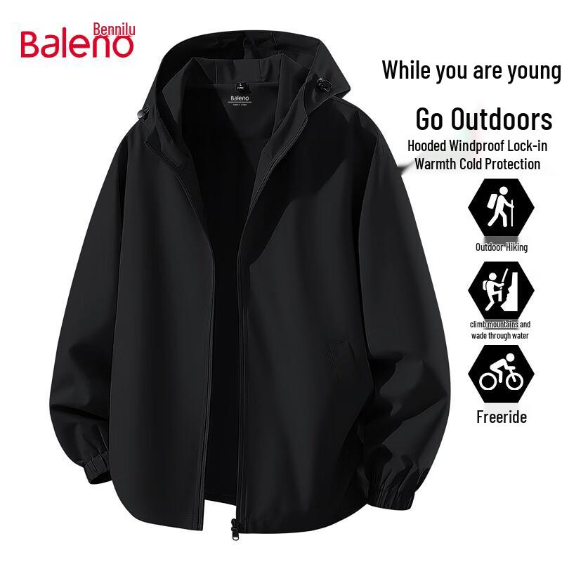 Baleno Men's Windproof Water-Repellent Hooded Jacket