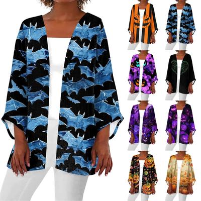 Женская повседневная модная легкая куртка средней длины с принтом, кардиган