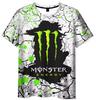 Men's Summer Monster Energy Brand 3D Printed T-Shirt Casual Quick-Drying Breathable Short Sleeve