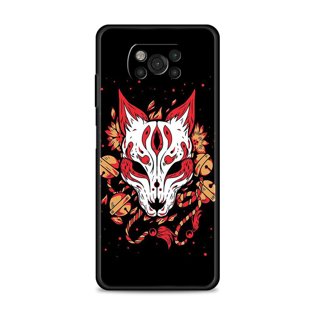 Чехол для Xiaomi Poco X3 X4 NFC M3 M4 Pro 5G Mi 11 lite 11T 9T 12 10T 11E Note10, чехол для телефона, японская маска самурая Oni