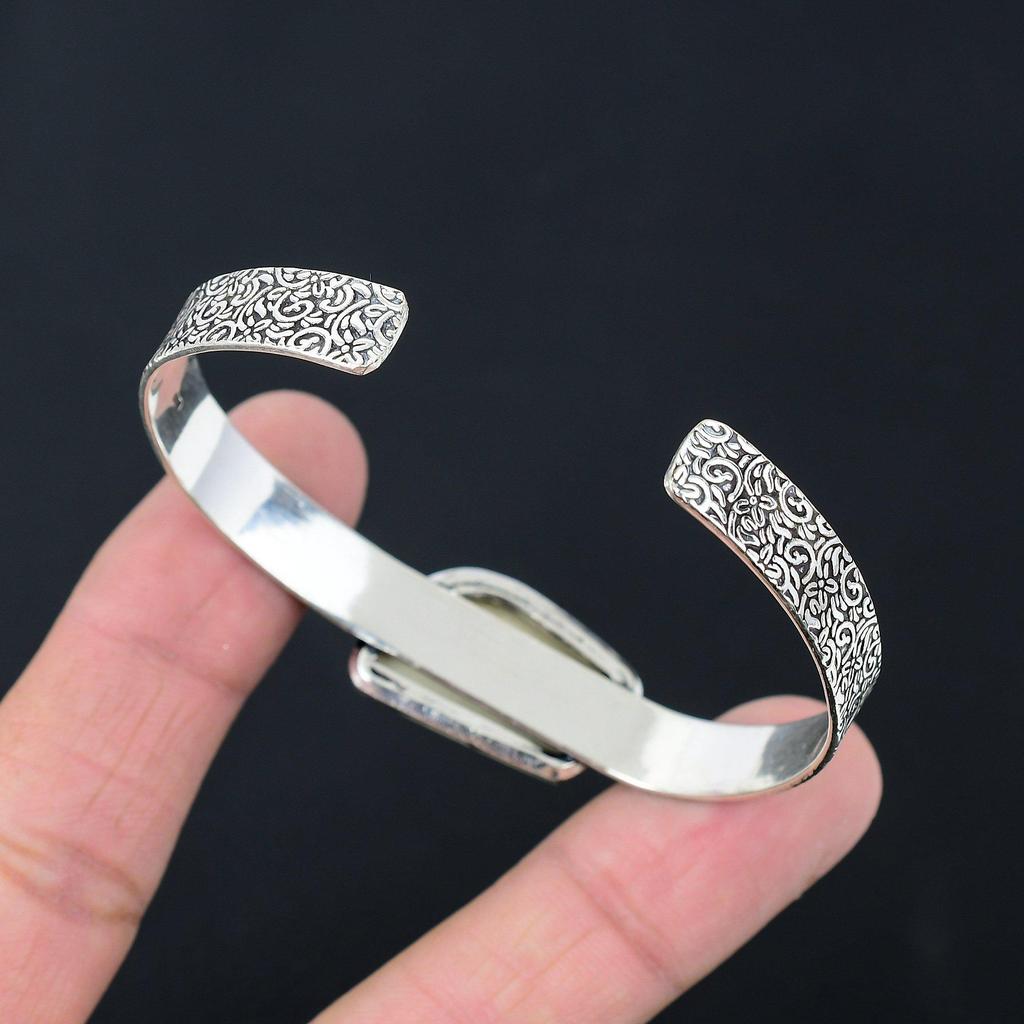 Daughters Day Deal 925 Sterling Silver Maligano Jasper Stone Engagement Bangle