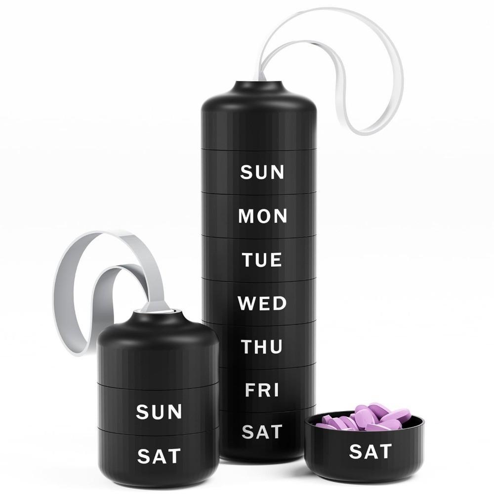 ABS Stackable Pill Case Stackable Daily Pill Holder New Medicine Storage Container On The Go Use