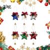 Durable Polyester Ornaments Glitter Star Bell Ornaments, Sequin Hanging Decoration with Bow Pine Seasonal Party Supplies Cone, Sparkly Christmas Tree