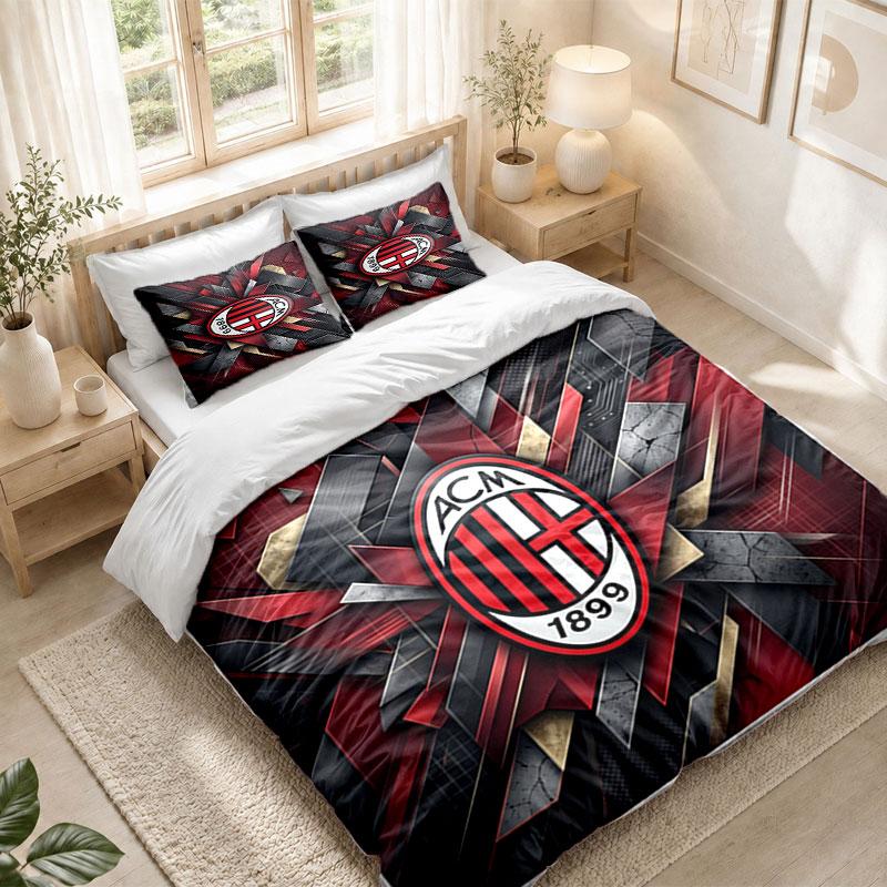 Комплект постельного белья 1 пододеяльник 2 наволочки Принт AC Milan Спальня Домашний декор