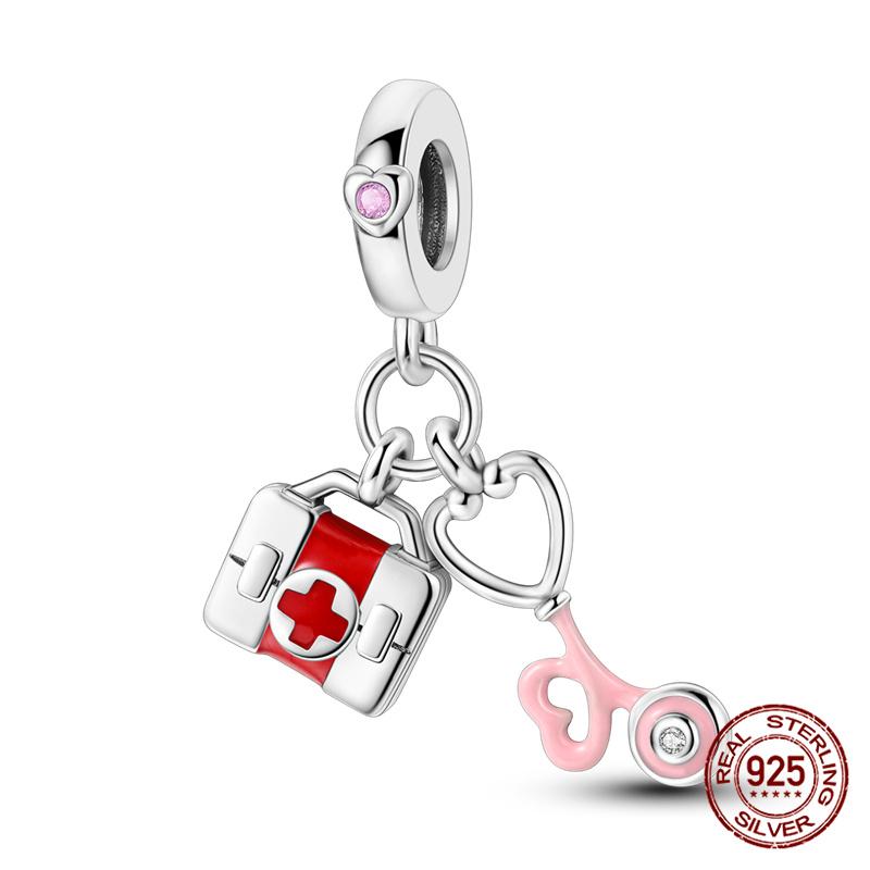 100% 925 Silver Love Medicine Box Beads Medical Guardian Charms Fit Original Women's Bracelet DIY Jewelry Making Gifts
