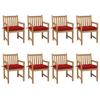 Day and Night - Day and Night Garden Chairs 8 Pcs Solid Teak Wood Red Cushions