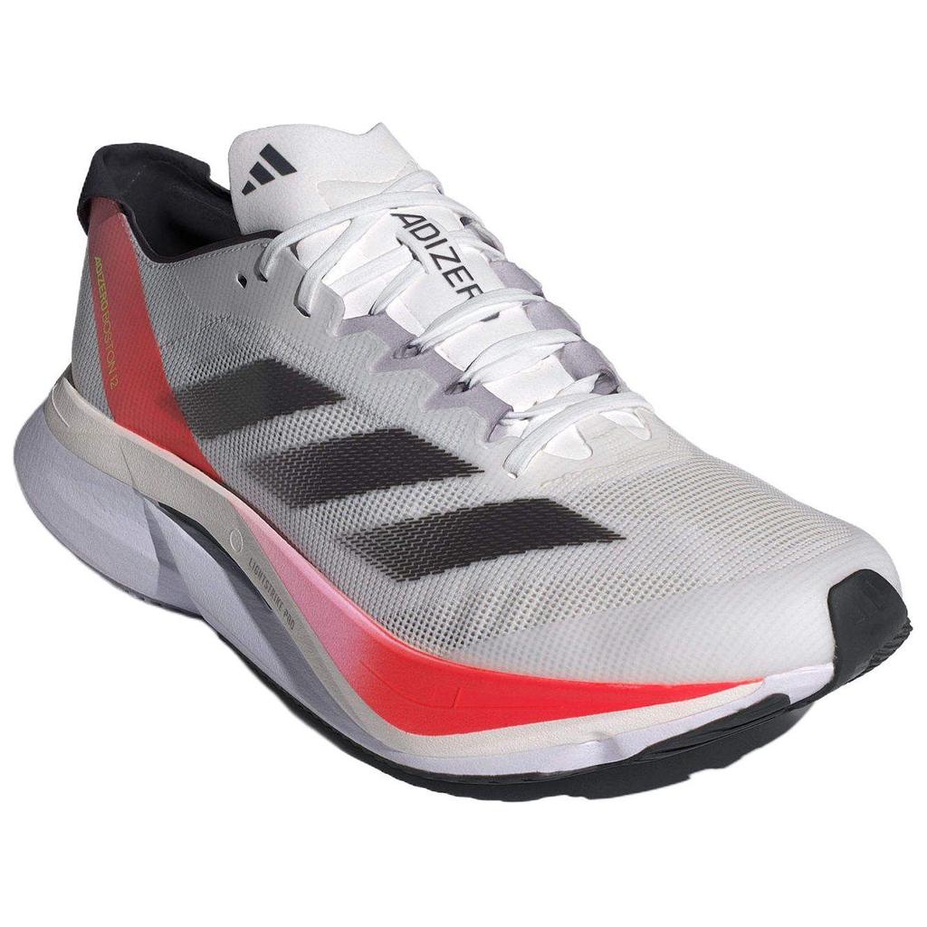 Adidas Adizero Boston 12 White Aurora Solar Red Women Sneakers Cloud-White Aurora-Metallic IF9210