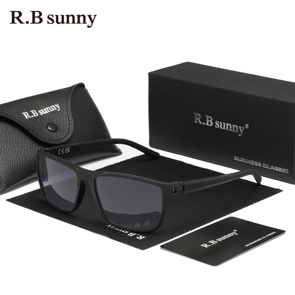 RBsunny Новые модные черные солнцезащитные очки мужские прямоугольные поляризованные очки с защитой от УФ-излучения 400, спортивные женские матовые очки для отдыха на природе