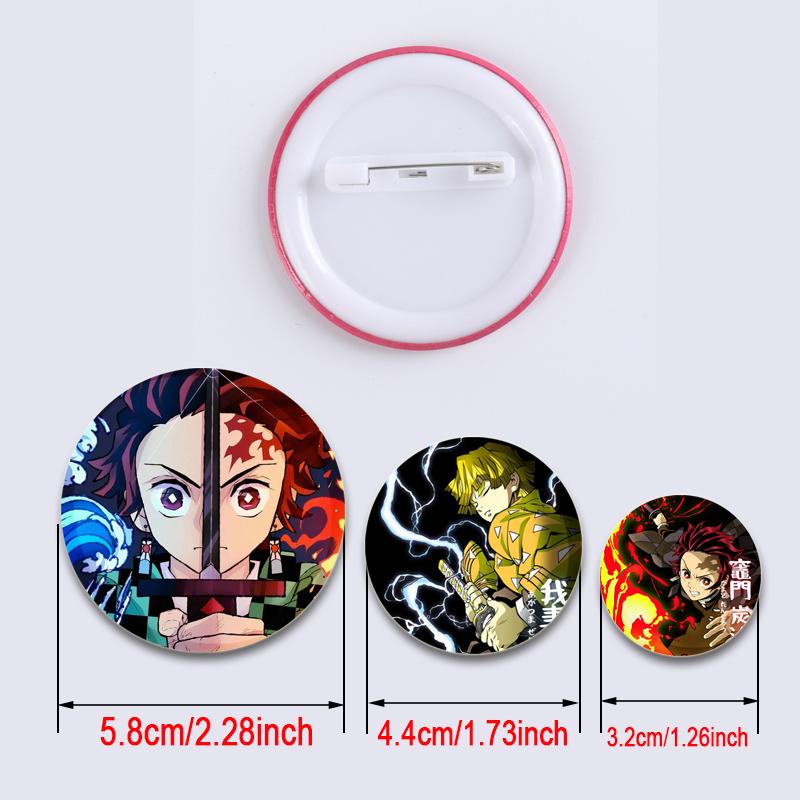 32/44/58 мм Kamado Tanjirou Hashibira Inosuke, мультяшные булавки, Kochou Shinobu Kamado Nezuko Agatsuma Zenitsu, значки, аниме, броши «Убийца демонов»