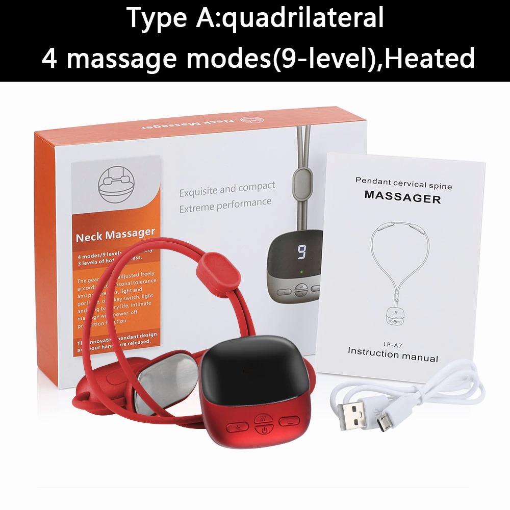 Умный подвесной массажер для шеи с подогревом TENS EMS импульсное ожерелье микроток шейного отдела плеч и позвоночника разминание низкочастотный Relaxi