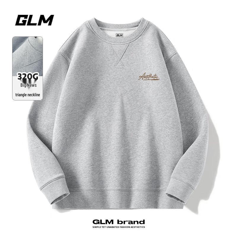 GLM Men's Loose Fit Crewneck Letter Print Sweatshirt