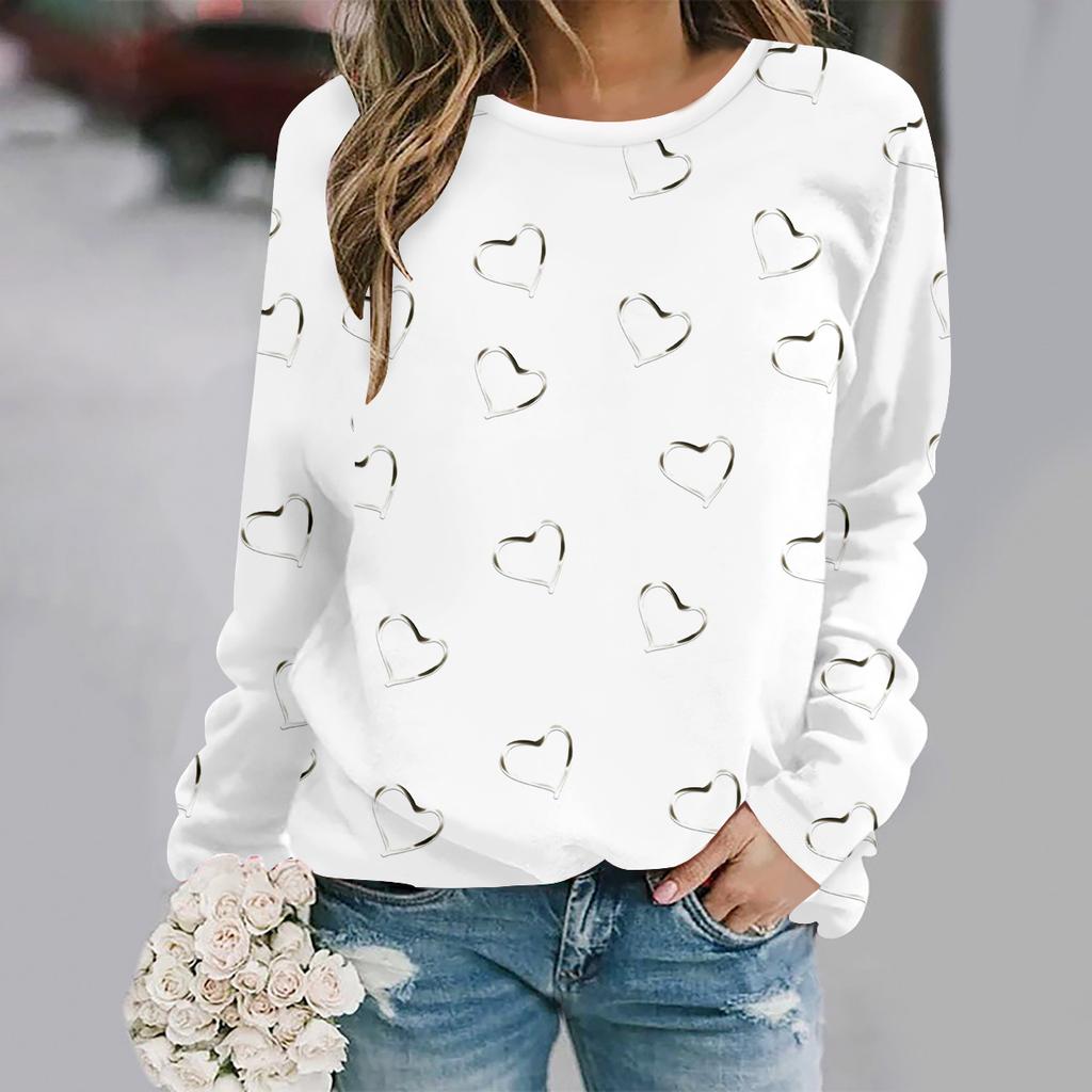 Осень и зима новая мода круглый вырез длинный рукав с принтом элегантная повседневная свободная толстовка