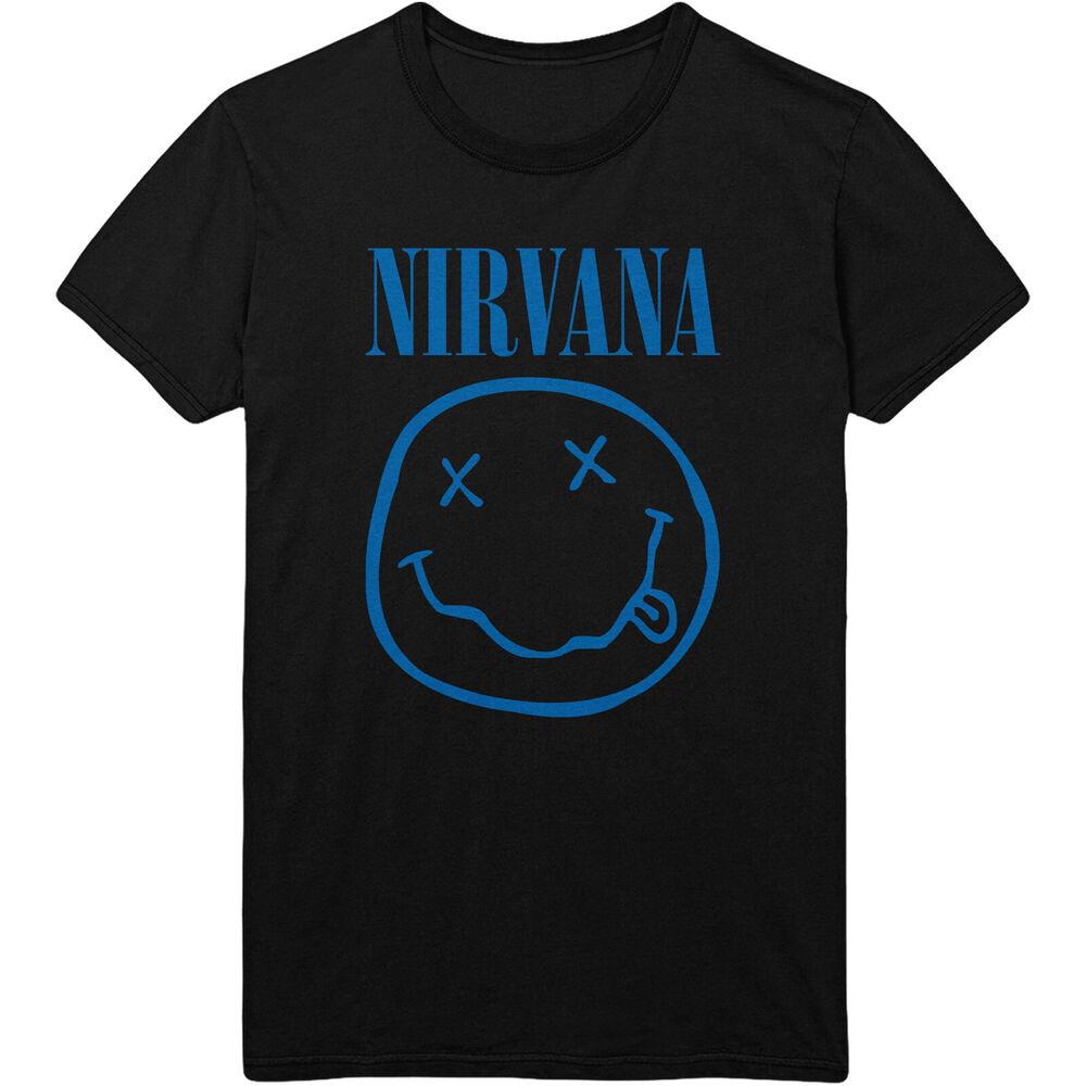 Синяя футболка унисекс с логотипом Nirvana