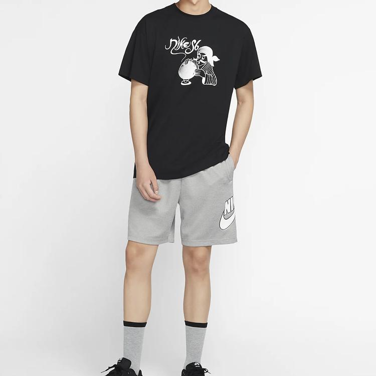 Nike Мужская футболка с короткими рукавами и принтом для скейтбординга SB Fortune, черные CW1457-010