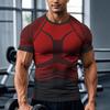 Мужская фитнес-футболка с коротким рукавом, облегающая, спортивная, дышащая, быстросохнущая