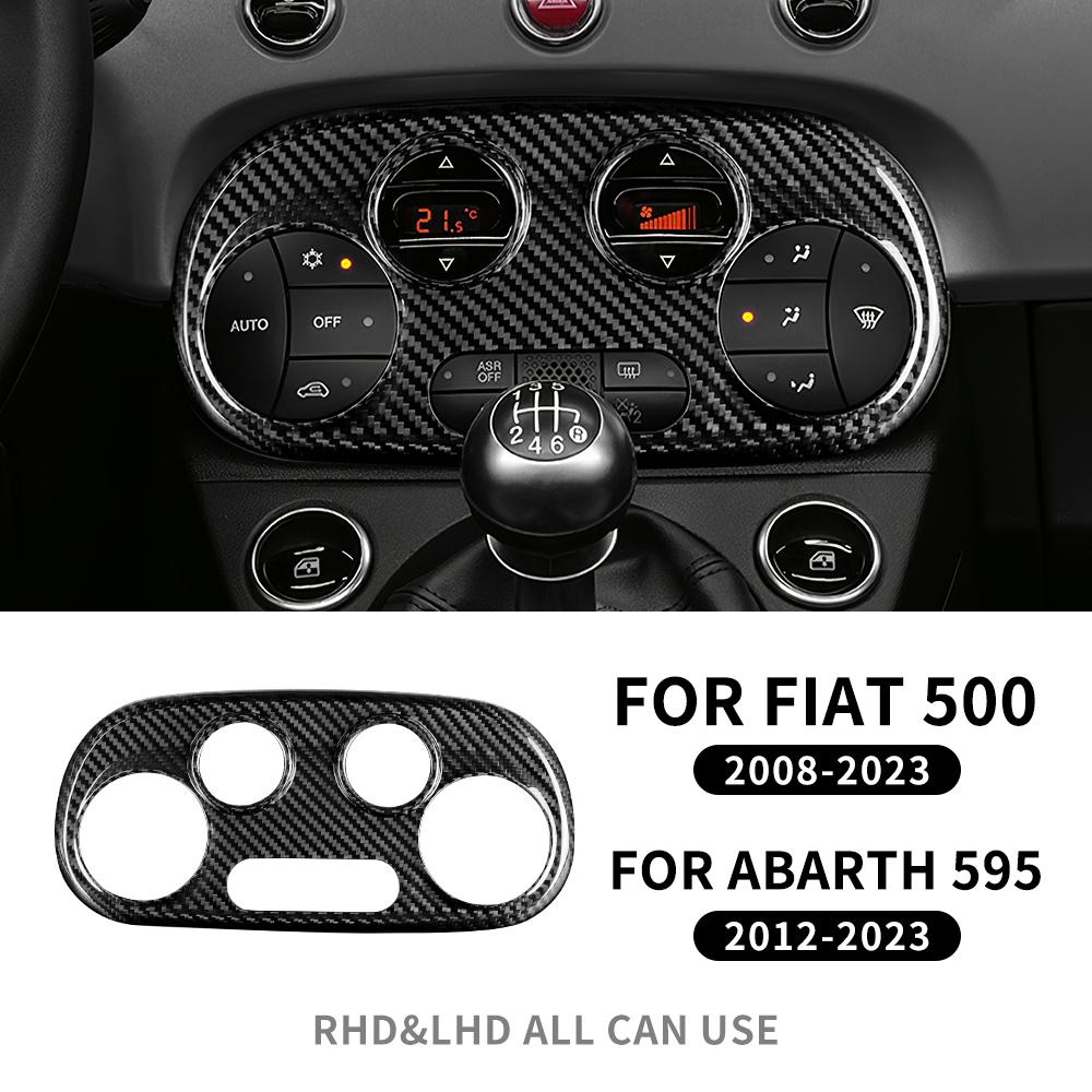 Real Carbon Fiber AC Control Switch Panel for Abarth 595 695 Fiat 500 2008-2023