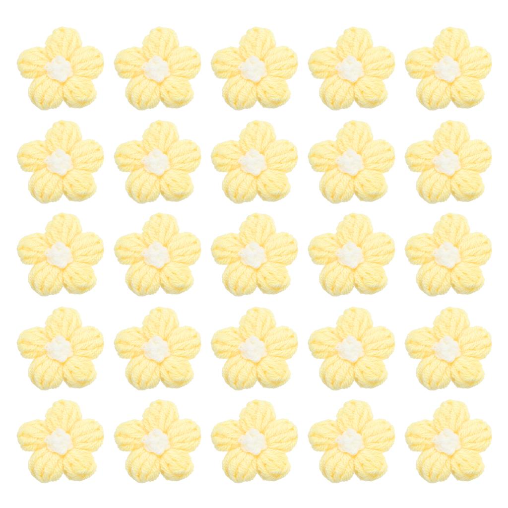 36pcs Crochet Flowers Applique Flowers for Craft Sewing Crochet Flowers Bouquet DIY Hair Clothes Party Craft Christmas Decor