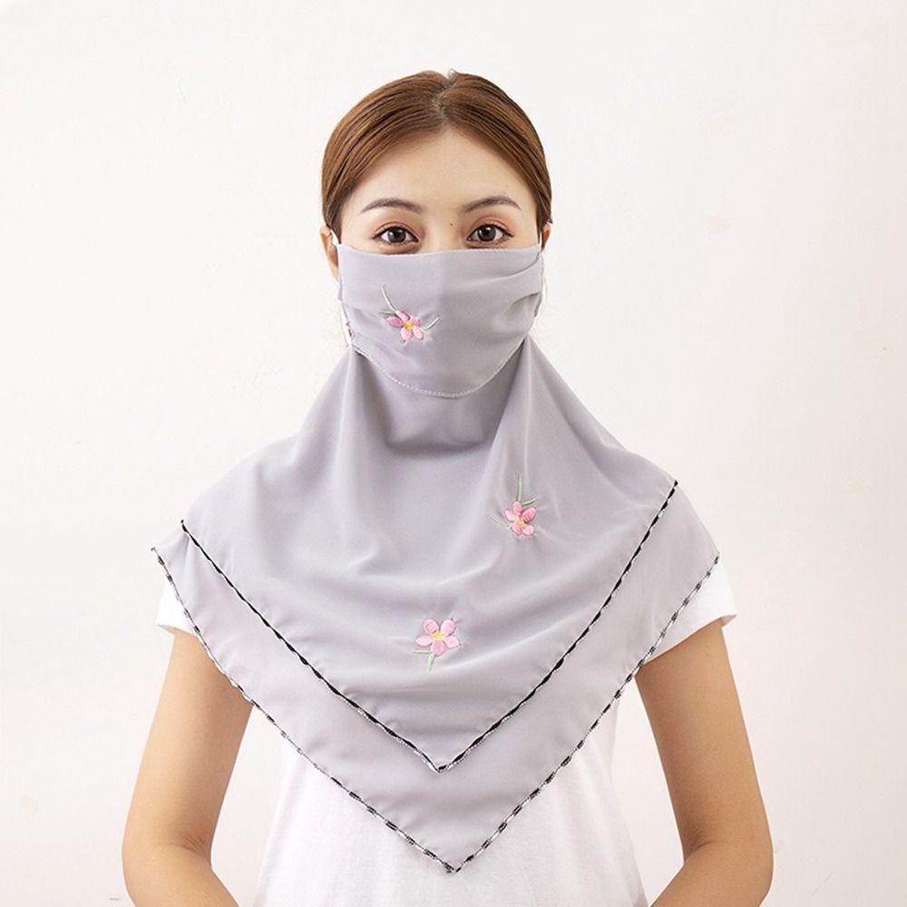 Outdoor Sun UV Protection Unisex Hiking Sunscreen Veil Triangular Scarf Ice Silk Mask Face Cover
