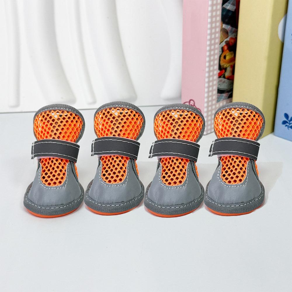 4Pcs Breathable Pet Net Boots Non-Slip Puppy Foot Covers Dog Paw Protectors Hot Pavement