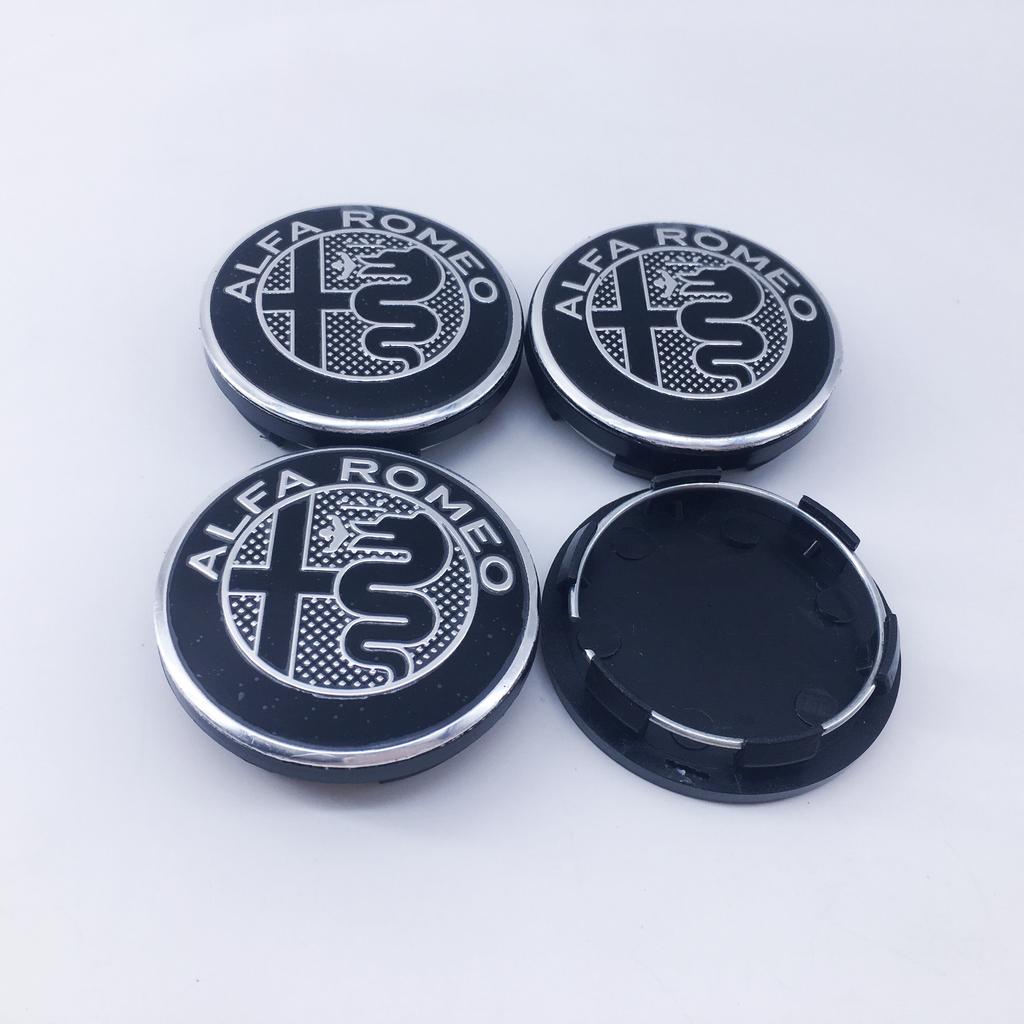 QCYZR1 4pcs 50MM new blakc For Alfa Romeo Giulietta GT Car Wheel Hub Logo Modification Wheel Hub Cover Decoration Mito Brera Giulia F1