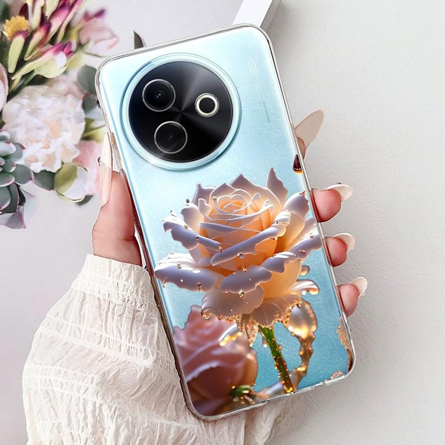 Case For Vivo Y39 Y300i 5G Cover V2436 V2444A New Fashion Flower Butterfly Soft Silicone Clear Cover For VivoY39 VivoY300i Funda
