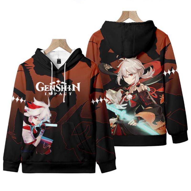 Genshin Impact Kaedehara Kazuha Косплей Костюм Унисекс 3D Толстовка На Молнии Толстовка С Капюшоном Повседневная Спортивная Одежда Уличная Одежда