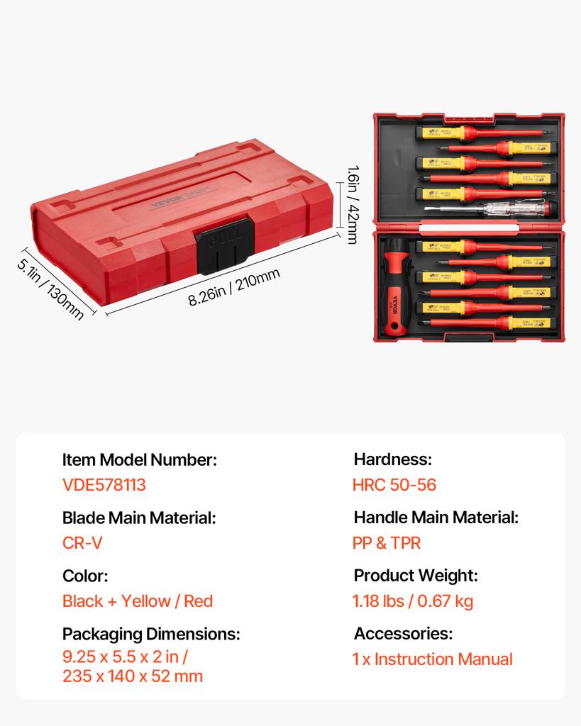 Набор изолированных отверток SucceBuy Профессиональный набор электрических отверток Изолированный набор инструментов электрика 1000 В Магнитный Phillip