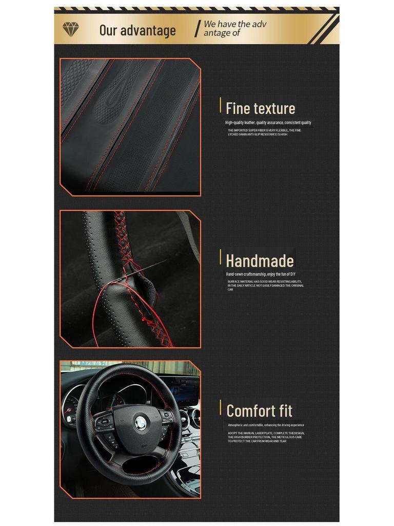 Чехол на руль из натуральной кожи, ручной работы, нескользящий, верхний слой из коровьей кожи, впитывающий пот, универсальный для всех сезонов.