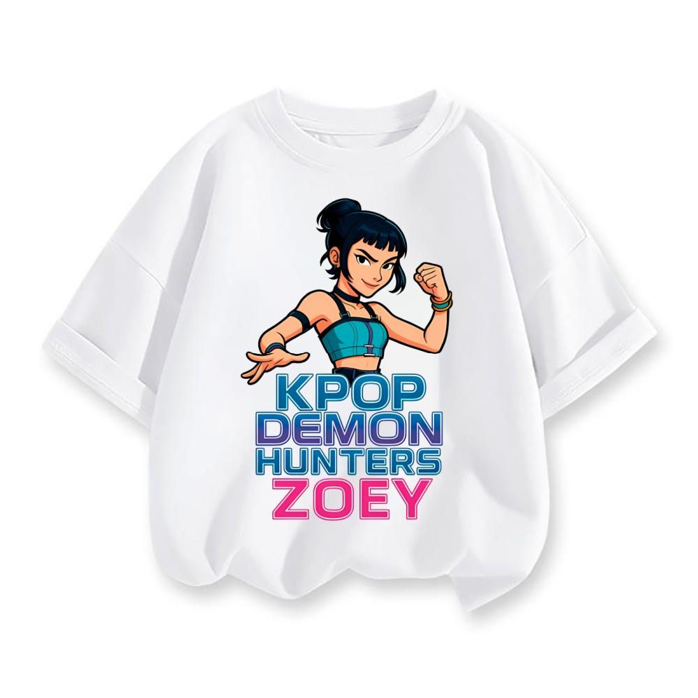 Модная детская футболка в стиле K-Pop «Охотники на демонов» — забавный подарок для фанатов. Футболка K-Pop «Охотники на демонов». Стильная футболка для девочек, летний топ.
