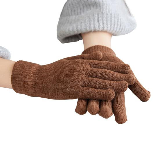 Зимние вязаные перчатки женские утолщенные теплые перчатки дышащие велосипедные перчатки с ветрозащитными эластичными манжетами для бега по делам вождения