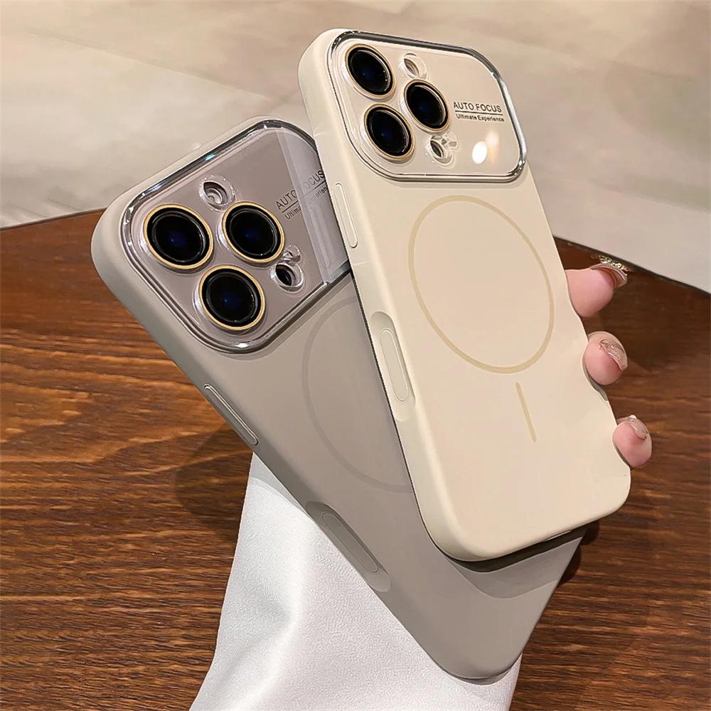 Усовершенствованный жидкий чехол для телефона для iPhone 17 16 14 15 Pro Max Магнитная зарядка Защитная крышка для стеклянного объектива Силиконовый набор для пары
