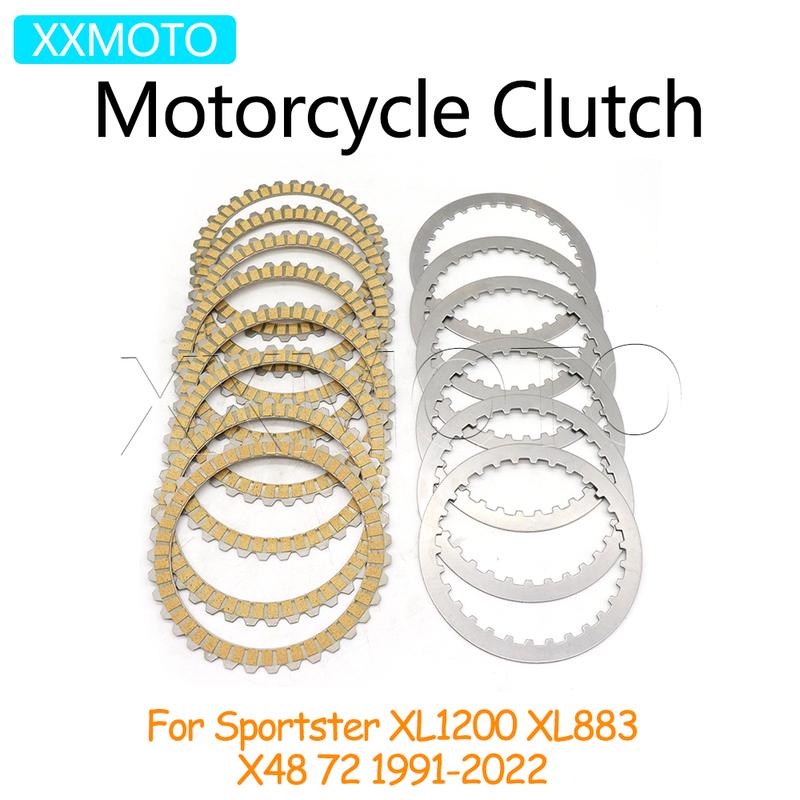 Для Harley Sportster XL1200 XL883 XL 1200 883 X48 72 1991-2019 2020 2021 2022 Мотоциклетные диски сцепления Фрикционные стальные диски Комплекты