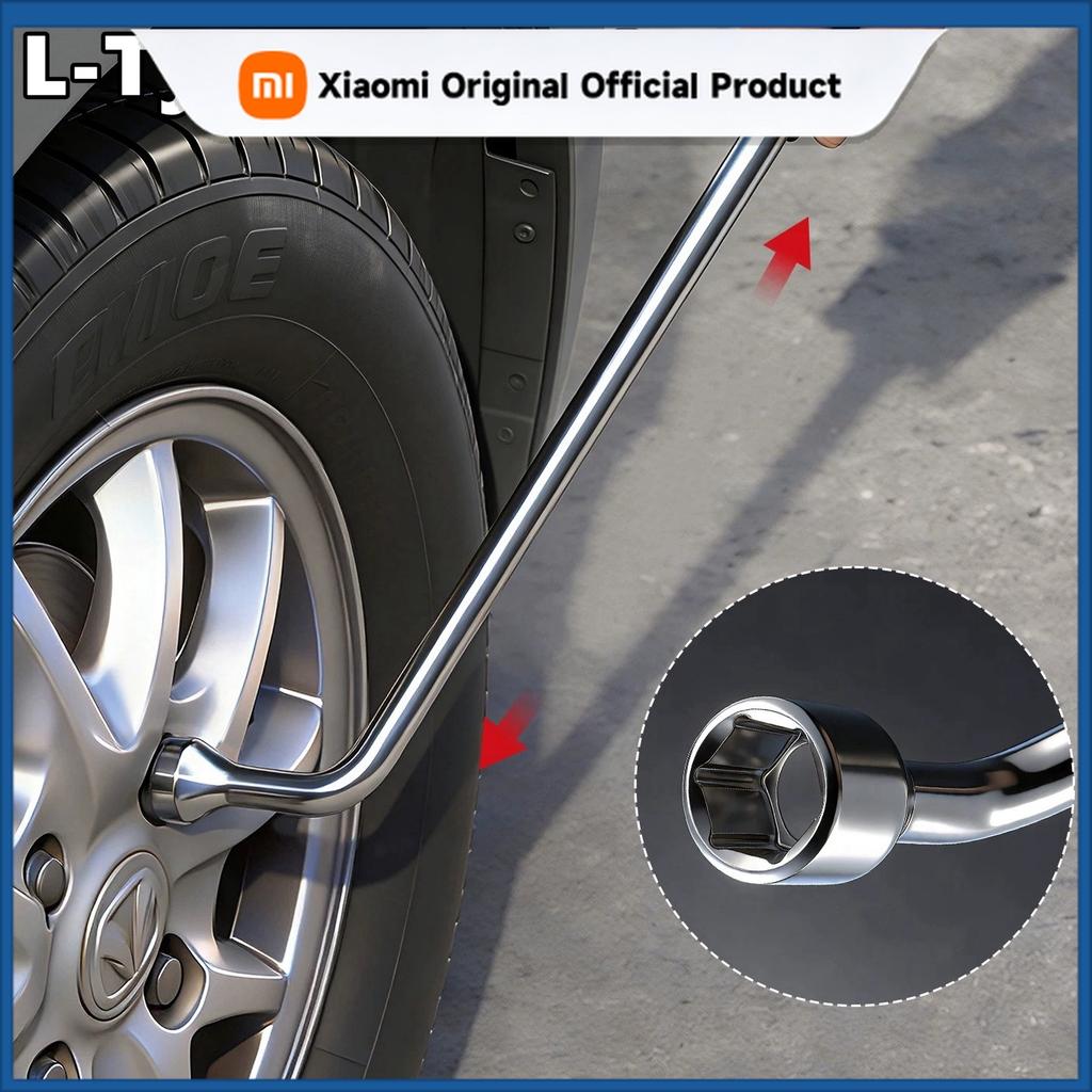 Xiaomi 17/19/21/22/23/24mm Car Spare Tire Lug Wrench - L Type Hexagonal Head Slotted End Socket Repair Tool, Standard Tire Wrench