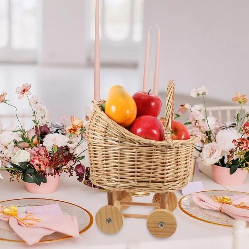 Большая корзина для конфет в форме коляски Детская коляска Горшок для цветов Винтажная цветочная корзина Реквизит для фотосъемки