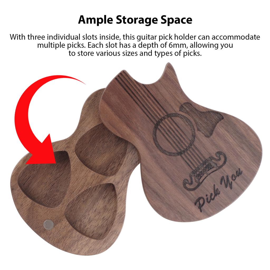 Коробка для медиаторов с 3-мя медиаторами Деревянная коробка для медиаторов с 3 отделениями Лопатки Деревянный контейнер