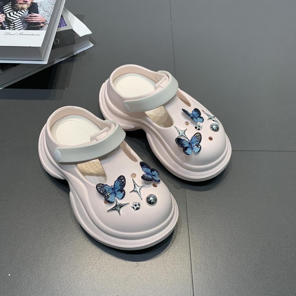 7.0 см обувь на утолщенной подошве женская модная универсальная трендовая верхняя одежда для подиума уставшие ноги нескользящие шлепанцы с закрытым носком