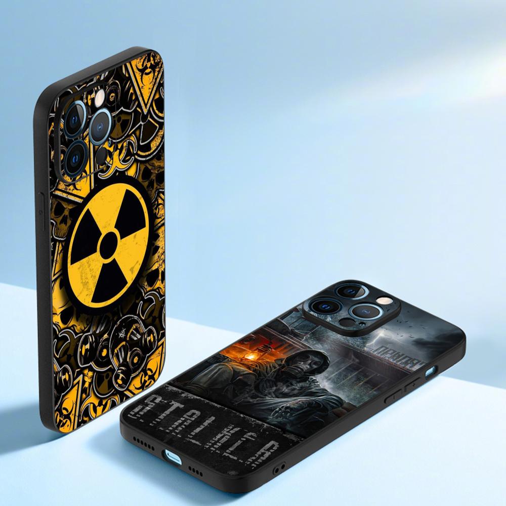 Игровой Stalker 2 горячий дизайн узора Чехол для телефона Для iPhone 16 16e 15 14 13 12 11 Plus Mini Pro Max Мягкий черный Ударопрочный чехол