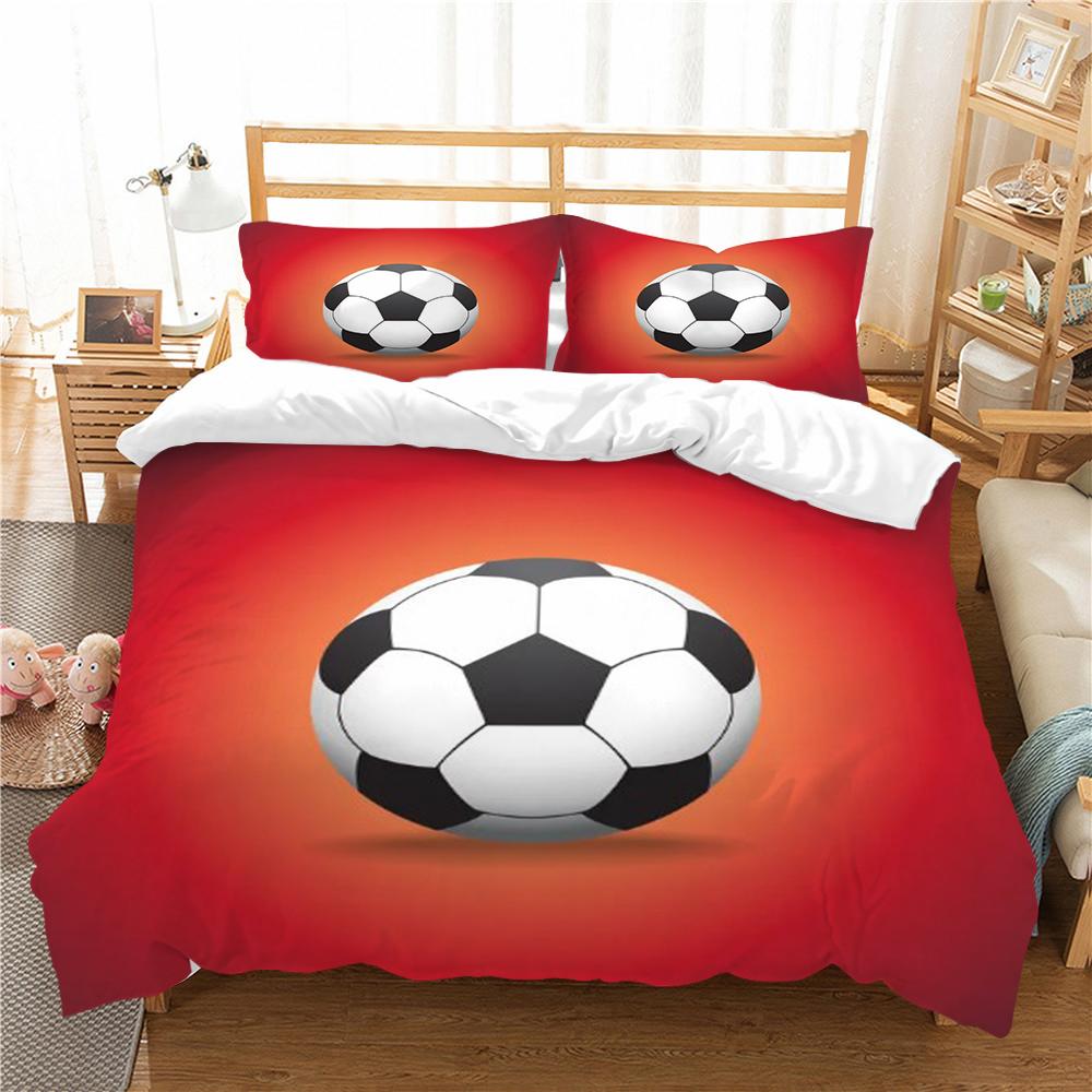 Комплект постельного белья 2/3 шт. пододеяльник, пододеяльник с 3D футбольным принтом, домашнее постельное белье, полиэстер, микрофибра, моющийся для спальни
