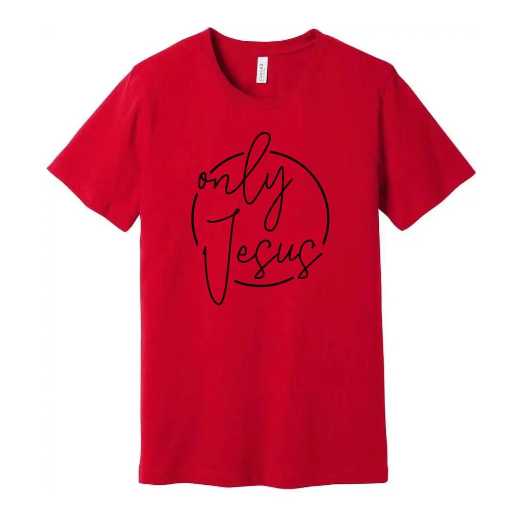 Only Jesus Circle Design Unisex Graphic T Shirt for Christians Inspirational Chr