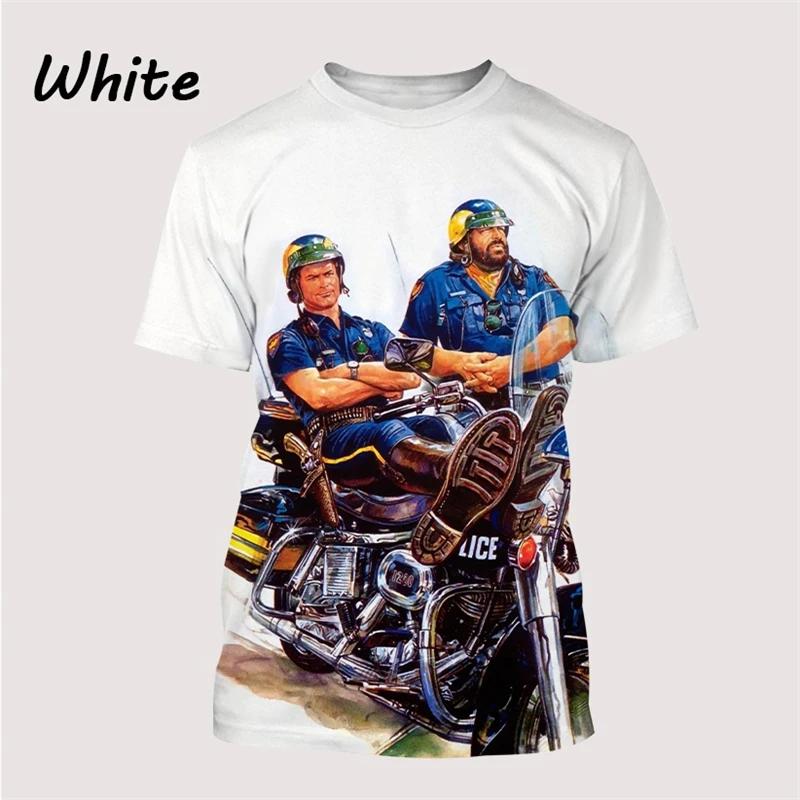 Новейшие топы Bud Spencer Terence Hill с 3D-принтом, футболка Harajuku с круглым вырезом, повседневная футболка с коротким рукавом, модная летняя мужская одежда