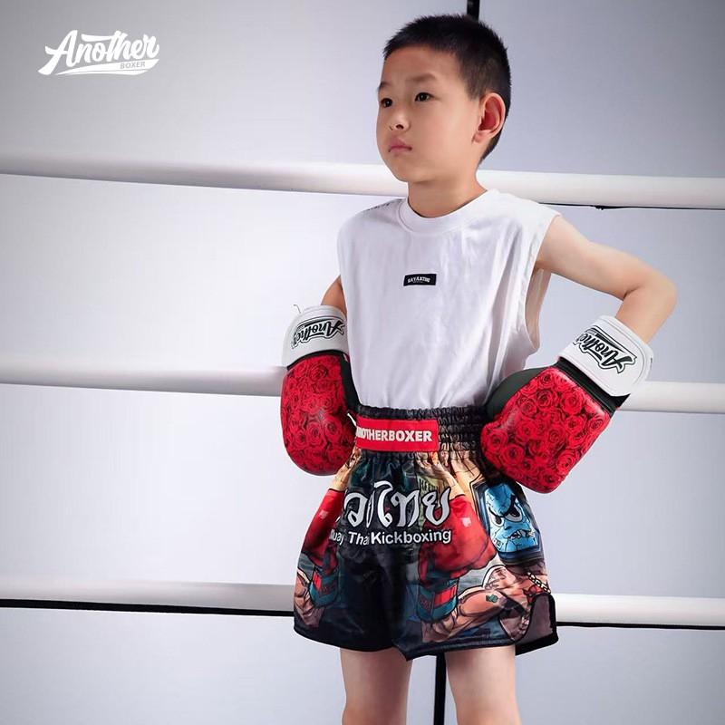 Kids Muay Thai Shorts Boxing MMA Kickboxing Training Lightweight Breathable Sport In TV Monster Color