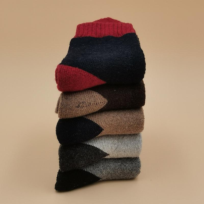 5/10 Pairs Comfortable Casual and Versatile Winter Thickened Socks Women's Warm Cross Stitch Wool Socks Retro Ethnic Style Literary Women's Socks