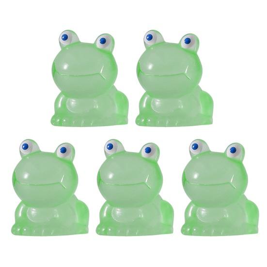 5Pcs Frog Ornaments Vivid Image  Resin Miniature Landscape Ornament Colorful Glow-in-the-Dark Frog Home Supplies