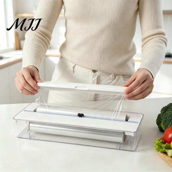Модульные разделители для кухонных ящиков, Диспенсер для фольги, Регулируемый выдвижной органайзер с резаком, Нескользящая основа, Гаджеты для организации, Большая вместимость