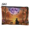Witch Pumpkin Pattern Bag Storage Bag, with Smooth Zipper, Thickened Polyester Large Capacity Thick Canvas Cosmetic Halloween Printed Pouch Small Item