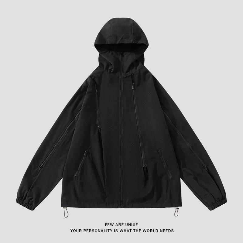 Ветрозащитная и водонепроницаемая износостойкая куртка с капюшоном и застежкой-молнией, универсальная куртка с бесшовным воротником, мужская куртка для пары