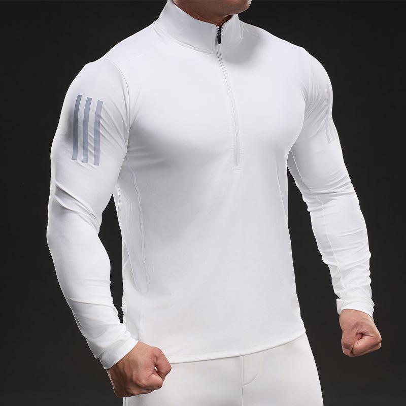 Мужская футболка с длинным рукавом из ледяного шелка для бега и фитнеса на открытом воздухе, весна-осень, доминирующий мышечный стиль, тонкая футболка для мужчин