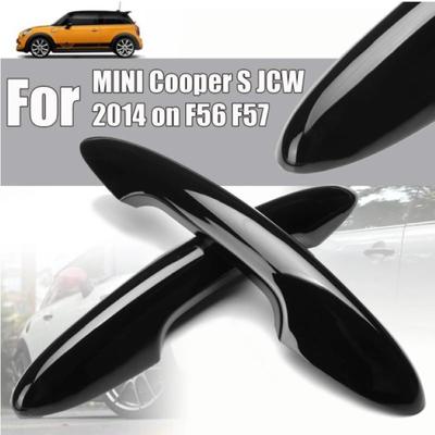 Пара глянцевых черных чехлов на дверные ручки автомобиля для BMW MINI Cooper S JCW 2014 на F56 F57, чехлы на ручки автомобиля